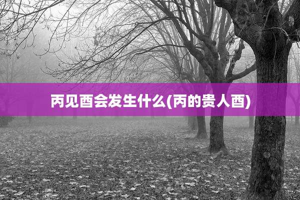 丙见酉会发生什么(丙的贵人酉)