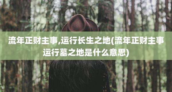 流年正财主事,运行长生之地(流年正财主事运行墓之地是什么意思)