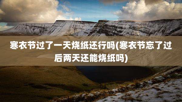 寒衣节过了一天烧纸还行吗(寒衣节忘了过后两天还能烧纸吗)