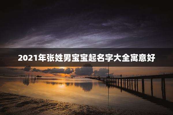 2021年张姓男宝宝起名字大全寓意好