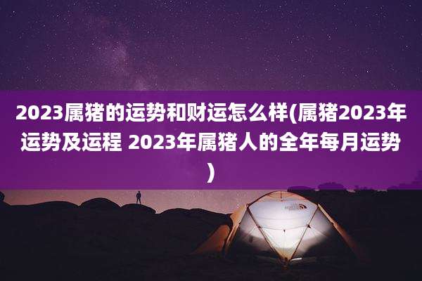 2023属猪的运势和财运怎么样(属猪2023年运势及运程 2023年属猪人的全年每月运势)