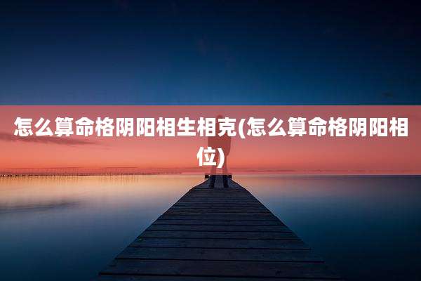 怎么算命格阴阳相生相克(怎么算命格阴阳相位)