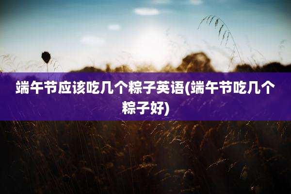 端午节应该吃几个粽子英语(端午节吃几个粽子好)