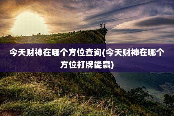 今天财神在哪个方位查询(今天财神在哪个方位打牌能赢)