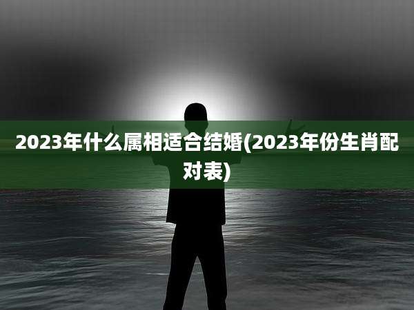 2023年什么属相适合结婚(2023年份生肖配对表)