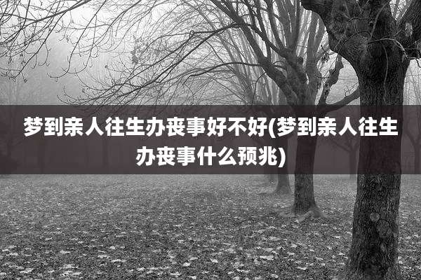 梦到亲人往生办丧事好不好(梦到亲人往生办丧事什么预兆)