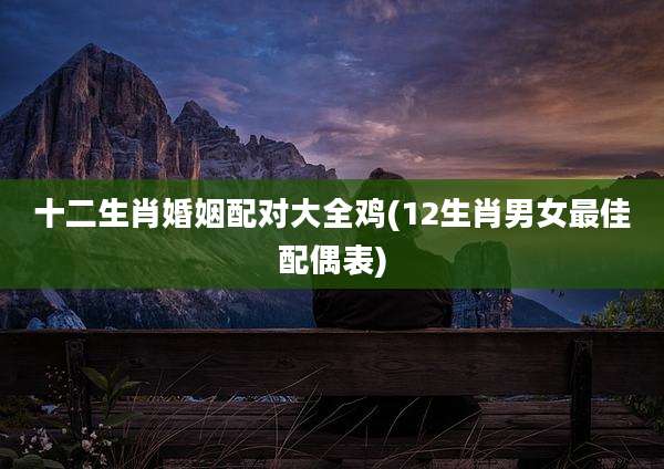 十二生肖婚姻配对大全鸡(12生肖男女最佳配偶表)