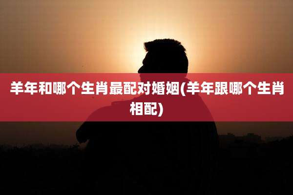 羊年和哪个生肖最配对婚姻(羊年跟哪个生肖相配)