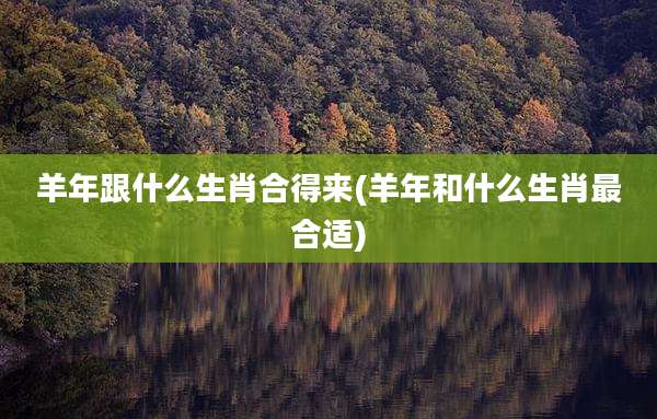 羊年跟什么生肖合得来(羊年和什么生肖最合适)