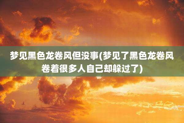梦见黑色龙卷风但没事(梦见了黑色龙卷风卷着很多人自己却躲过了)