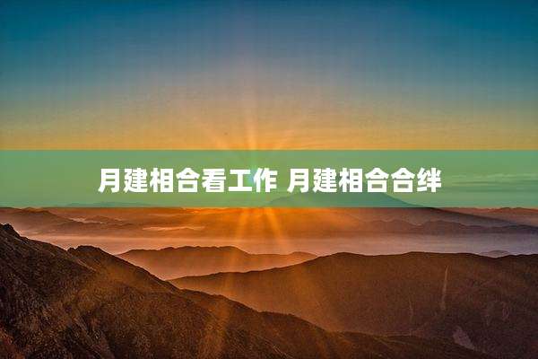 月建相合看工作 月建相合合绊