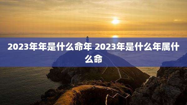 2023年年是什么命年 2023年是什么年属什么命