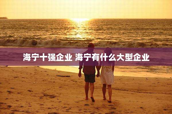 海宁十强企业 海宁有什么大型企业