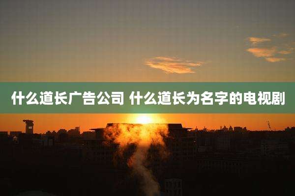 什么道长广告公司 什么道长为名字的电视剧