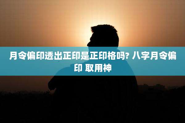 月令偏印透出正印是正印格吗? 八字月令偏印 取用神