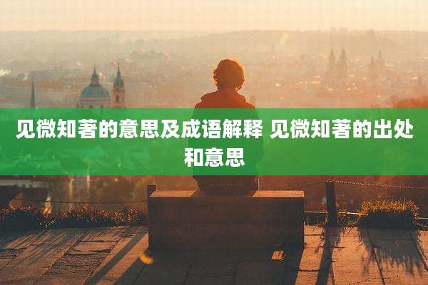 见微知著的意思及成语解释 见微知著的出处和意思