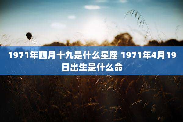 1971年四月十九是什么星座 1971年4月19日出生是什么命