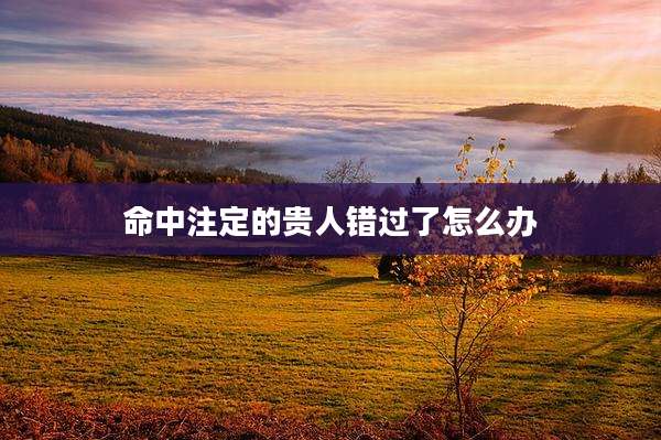 命中注定的贵人错过了怎么办