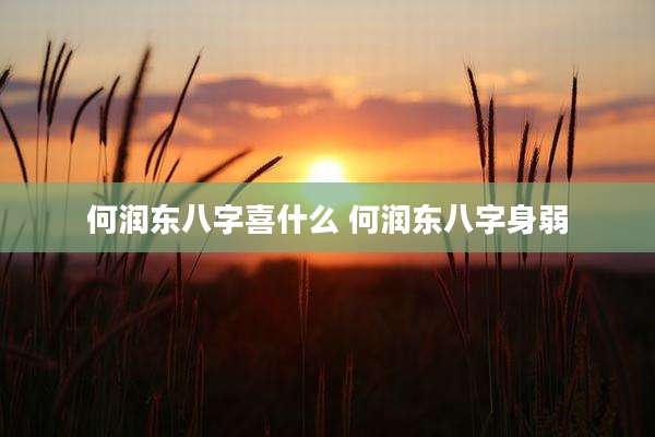 何润东八字喜什么 何润东八字身弱