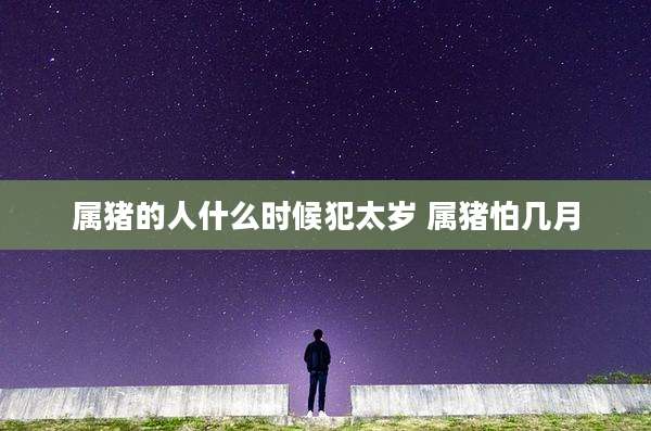 属猪的人什么时候犯太岁 属猪怕几月