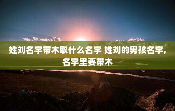 姓刘名字带木取什么名字 姓刘的男孩名字,名字里要带木
