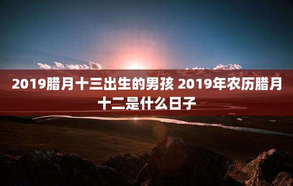 2019腊月十三出生的男孩 2019年农历腊月十二是什么日子