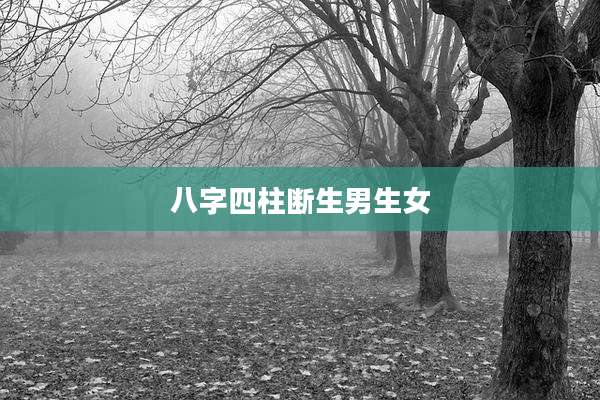 八字四柱断生男生女