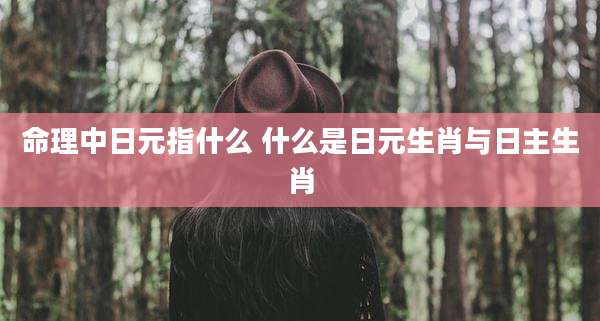命理中日元指什么 什么是日元生肖与日主生肖