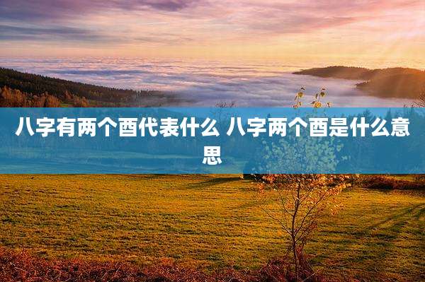 八字有两个酉代表什么 八字两个酉是什么意思