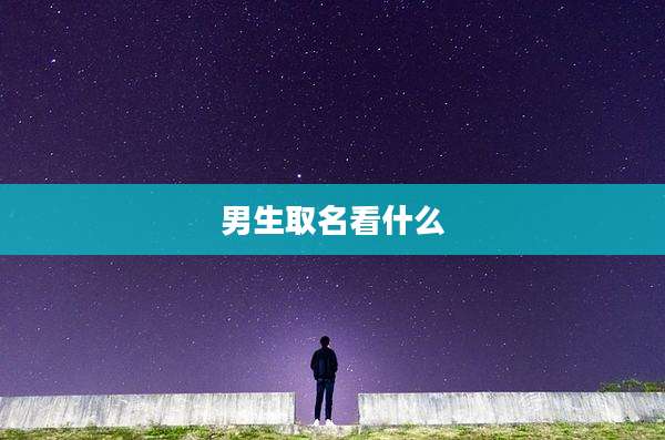 男生取名看什么