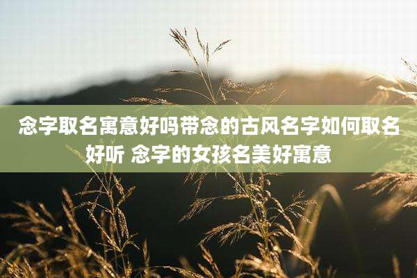 念字取名寓意好吗带念的古风名字如何取名好听 念字的女孩名美好寓意
