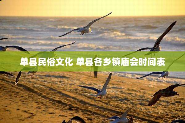 单县民俗文化 单县各乡镇庙会时间表