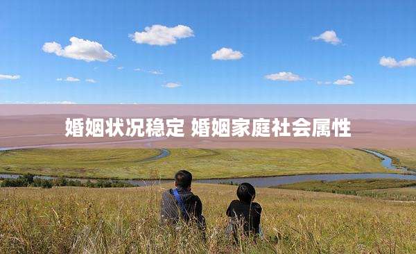 婚姻状况稳定 婚姻家庭社会属性