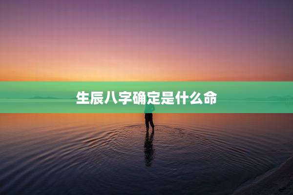 生辰八字确定是什么命