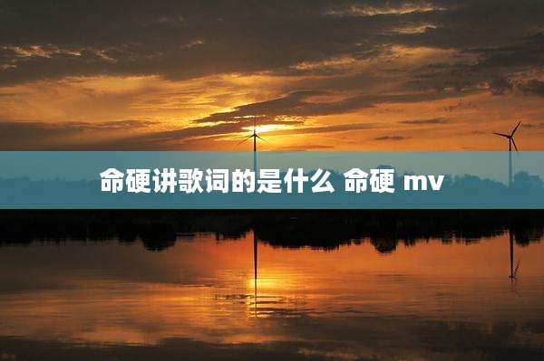 命硬讲歌词的是什么 命硬 mv