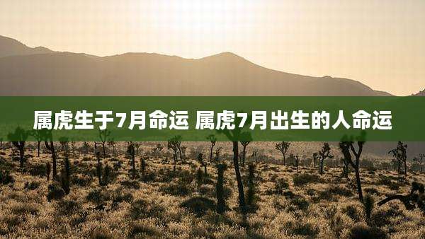 属虎生于7月命运 属虎7月出生的人命运