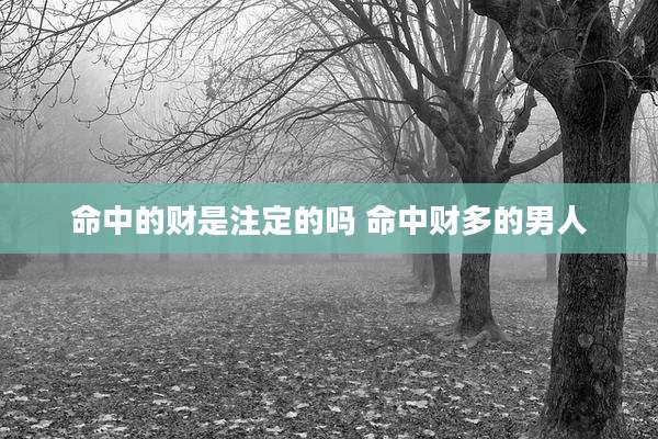命中的财是注定的吗 命中财多的男人