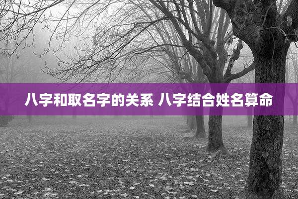八字和取名字的关系 八字结合姓名算命
