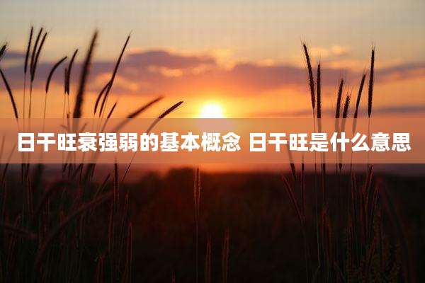 日干旺衰强弱的基本概念 日干旺是什么意思