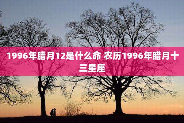 1996年腊月12是什么命 农历1996年腊月十三星座