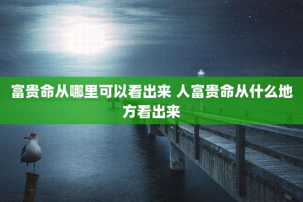 富贵命从哪里可以看出来 人富贵命从什么地方看出来