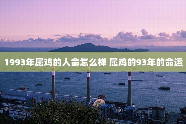 1993年属鸡的人命怎么样 属鸡的93年的命运