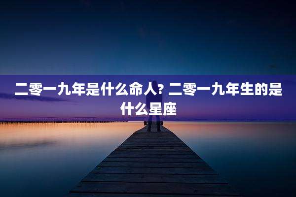 二零一九年是什么命人? 二零一九年生的是什么星座