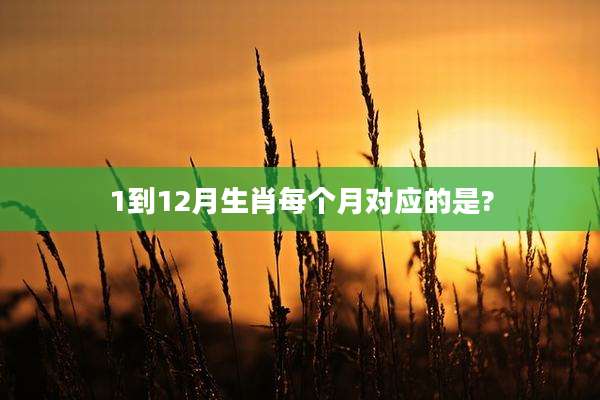 1到12月生肖每个月对应的是?