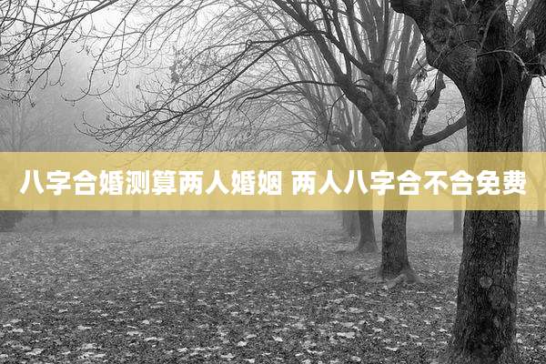 八字合婚测算两人婚姻 两人八字合不合免费