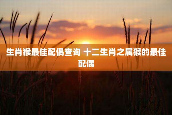 生肖猴最佳配偶查询 十二生肖之属猴的最佳配偶