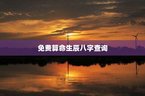 免费算命生辰八字查询