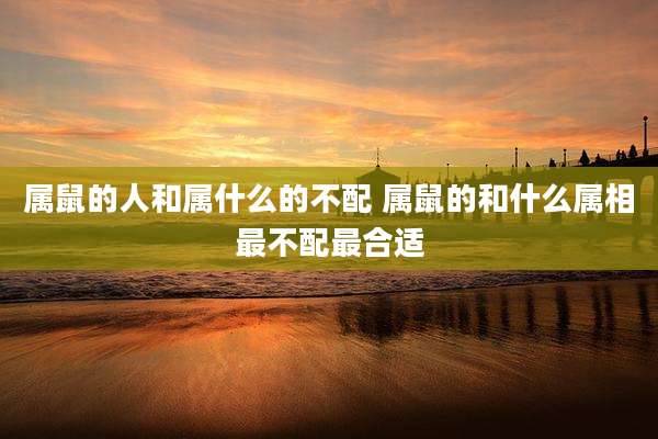属鼠的人和属什么的不配 属鼠的和什么属相最不配最合适