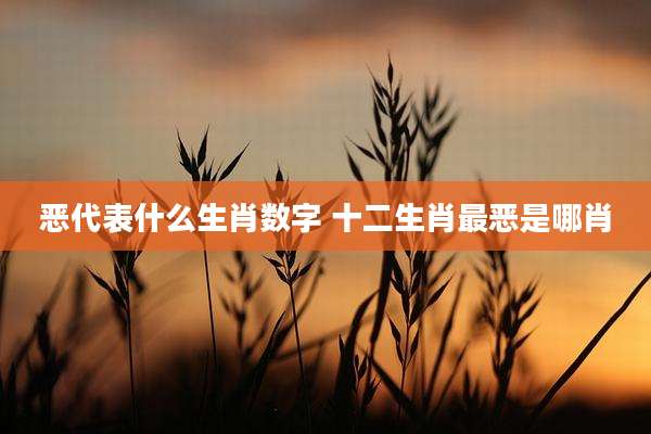 恶代表什么生肖数字 十二生肖最恶是哪肖