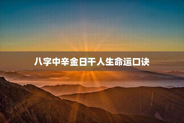 八字中辛金日干人生命运口诀